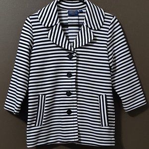 Pendleton Black and White Striped Jacket SIZE SMALL PETITE